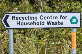 Recycling Centre for Household Waste road sign