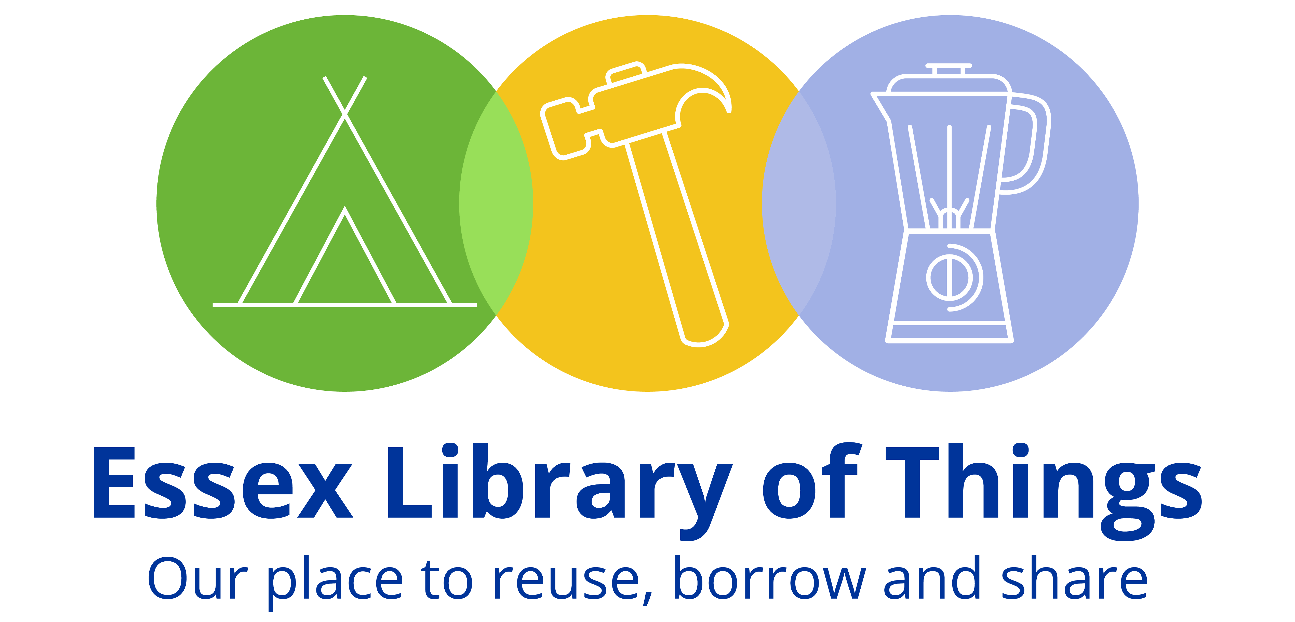 Essex Library of Things logo - our place to borrow, reuse and share