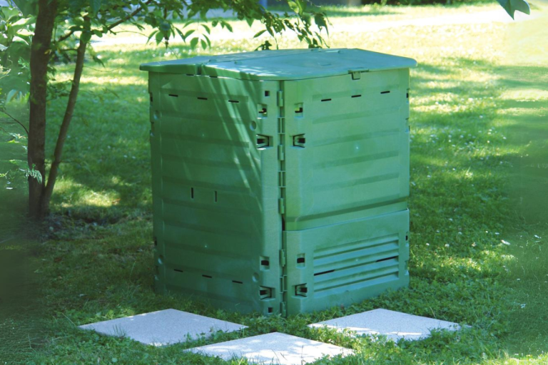 A Thermo King compost bin in garden.