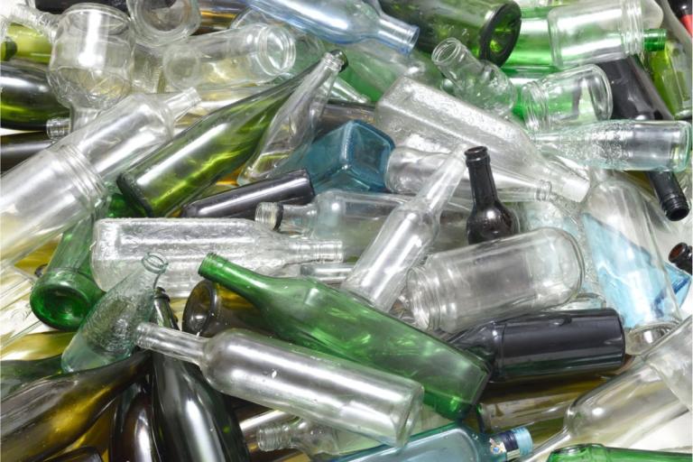 Collection of glass bottles.