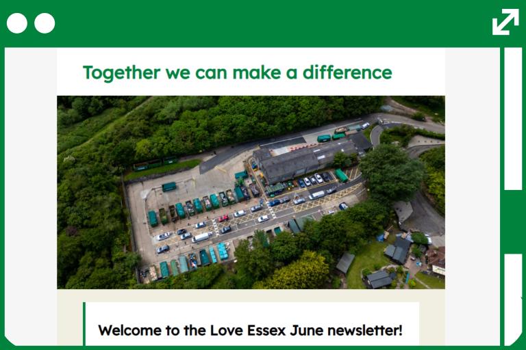 A screenshot of the Love Essex June newsletter