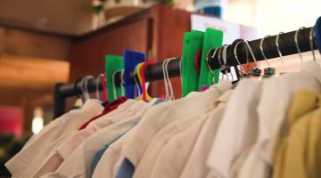 Uniform on a clothing rail