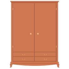 Illustration of a wooden wardrobe.