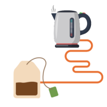 A tea bag generating energy